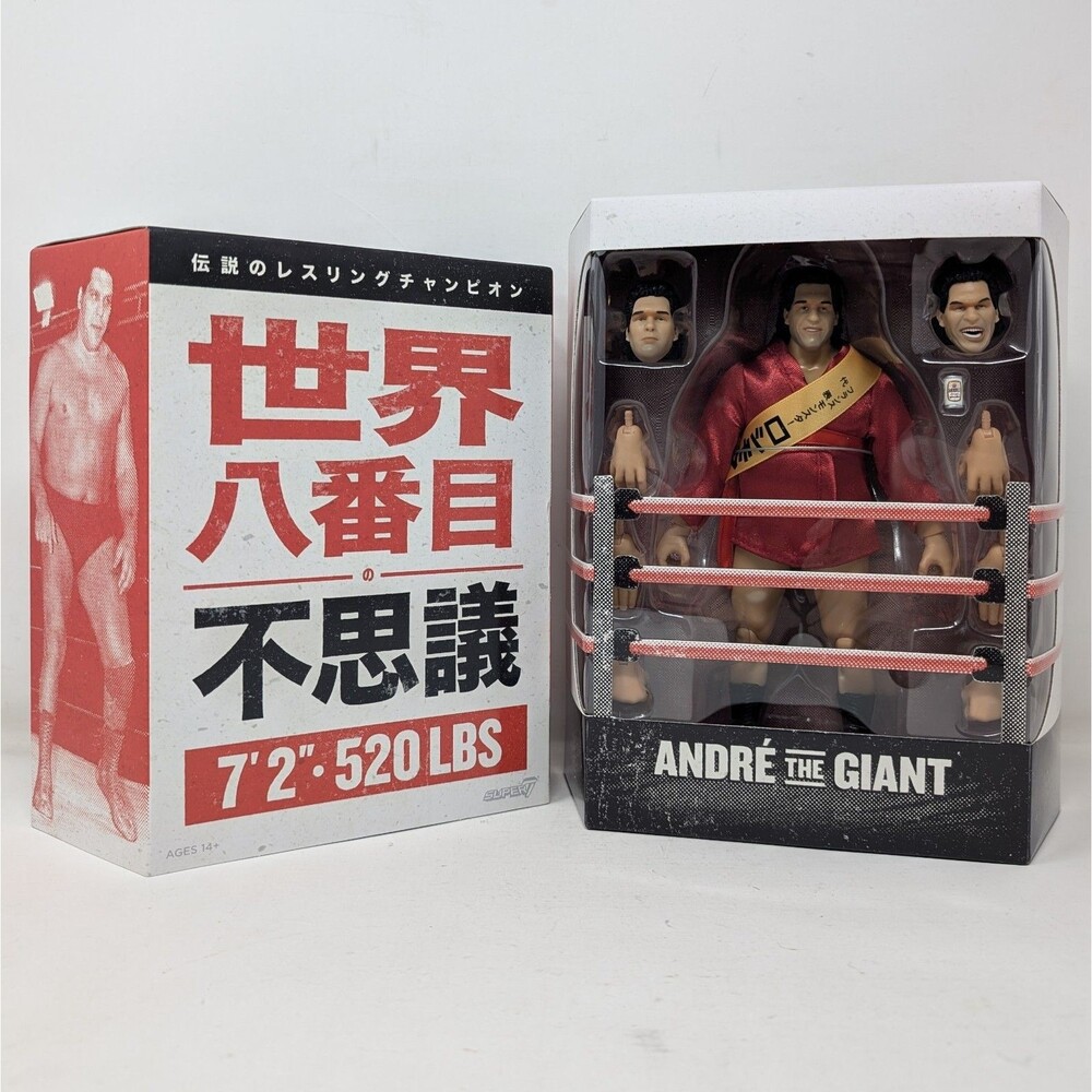 Super7 Andre the Giant Ultimates! Wrestling Action Figure Robe Beer Extras NEW